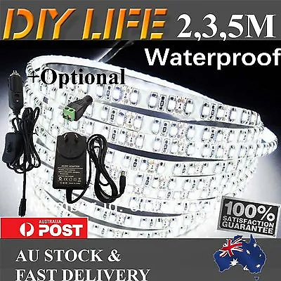 $8.89 • Buy 2M 3M 5M 600 LED Strip Lights Cool Warm Natural White 12V Waterproof Car Camping