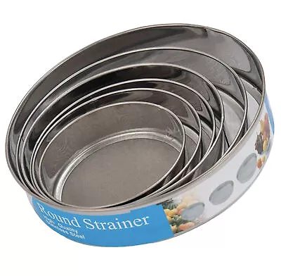 6pc Kitchen Fine Sieve Colander Stainless Steel Flour Oil Strainer Mesh Sifter • £11.59