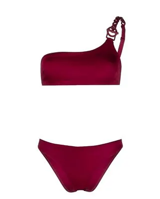 Zimmermann Tropicana Asymmetrical Bikini | One Shoulder Low Rise Ruby Pink/Red • $149.99