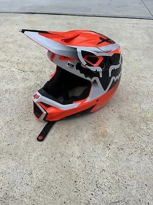 NEW Fox V1 Leed FLO Orange Motocross Dirt Bike Helmet • $120