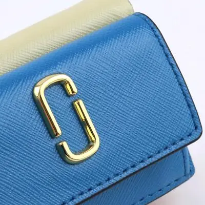 MARC JACOBS J Logo Leather Trifold Mini Wallet Malibu Pink Blue New GL02302173 • $54.87