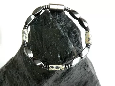 $35.09 • Buy Magnetic Hematite Dalmation Jasper Gemstone Bracelet Anklet Necklace