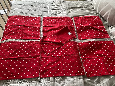 Laura Ashley Red And White Spotted Cotton Placemats X8 • £13