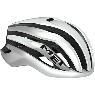 MET Trenta 3K Carbon MIPS Helmet In-Mold EPS Matte White/Silver Metallic Small • $379