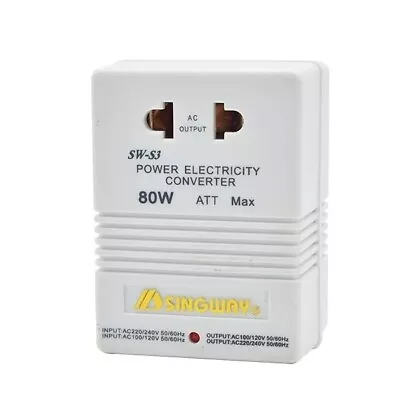 SW-S3 80W Voltage Transformer 220V-110V/110V-220V Dual-direction Power Converter • £14.99