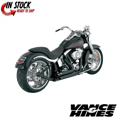 Vance & Hines Black Shortshots Staggered Exhaust For 1986-2011 Harley Softail • $599.99