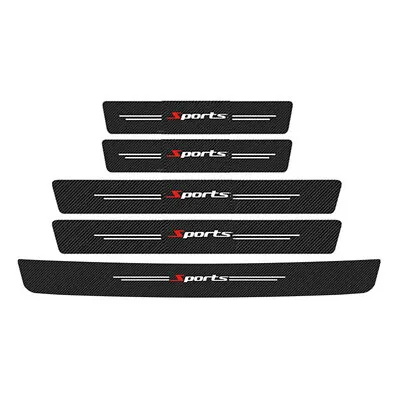 $15.92 • Buy 5Pcs Car Door Scuff Sill Cover Panel Step Trunk Protector Stickers Carbon Fiber