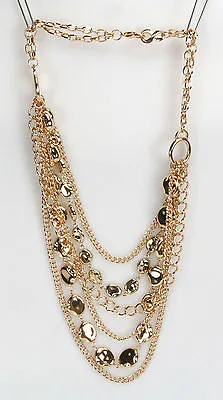 Maxine Denker MD6028NE Gold-Tone Multi-Strand Sculpted Bead Necklace  • $12