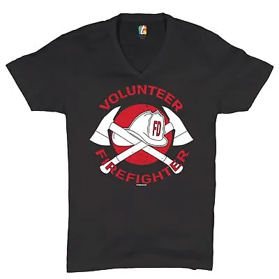 Volunteer Firefighter V-Neck T-shirt First Responder Fire And Rescue Tee • $21.95