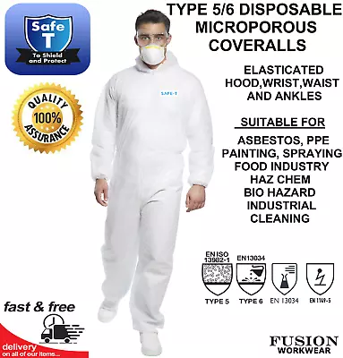 Disposable Coverall (type 6/5 Same As Tyvek) Spray Suit Paintingweed Pesticide • £18.99