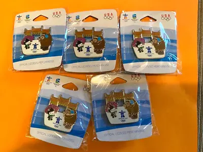 Vancouver Olympics  5 Pins Mascots Miga Quatchi Chinese Gate Photography $5 • $28.95