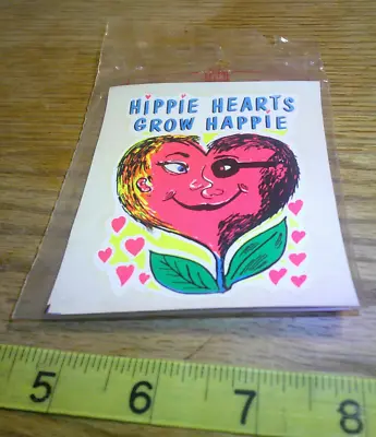 Original Vintage IMPKO 1960's Luv Hippie Peace Flower Power  Water Decal #2 • $10