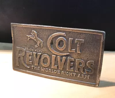 Vintage Colt Revolvers The World's Right Arm Firearms Belt Buckle  • $20