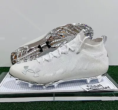 Under Armour Spotlight Lux MC Football Cleats Size 13.5 Mens White 3023960-100 • $140