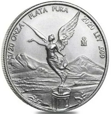 2020 MEXICAN LIBERTAD 1/20 Oz Silver BU Coin. • $24.95