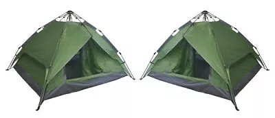 Set Of 2 Four Man Instant Automatic Pop Up Tents For Backpacking Camping Hiking  • $119.99