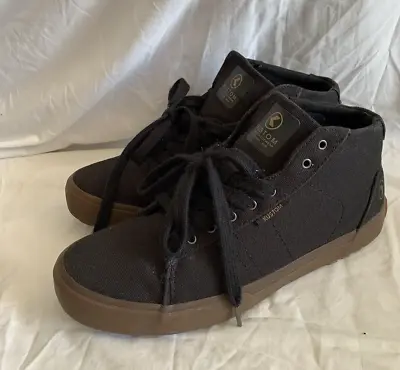 Men’s Boys Kustom Size US 8 Black Canvas Shoes Townsend Gum Sole School • $24