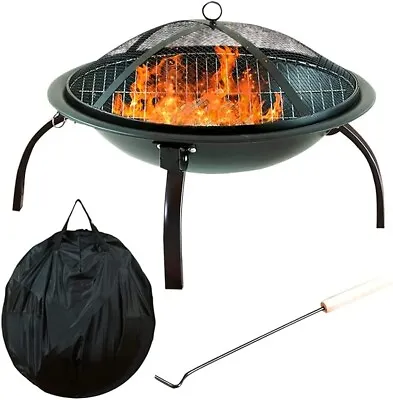 £18.89 • Buy FirePit Folding Steel BBQ Camping Garden Patio Outdoor Heater Burn - Refurbished