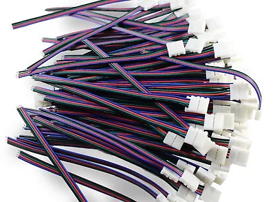 10 Pcs 10mm 4 Pin Male Female PCB Connector Cable For RGB 5050 3528 LED Strips • $6.67