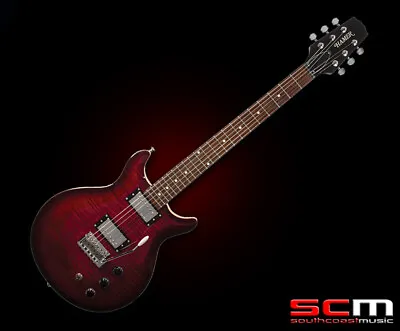 The Hamer Archtop Tremolo Electric Guitar Cherry Burst Finish PRO-SCM Setup • $1399