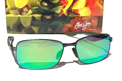 Maui Jim SHOAL Gunmetal Black POLARIZED Green GLASS Lens Sunglasses GM797-02F • $168