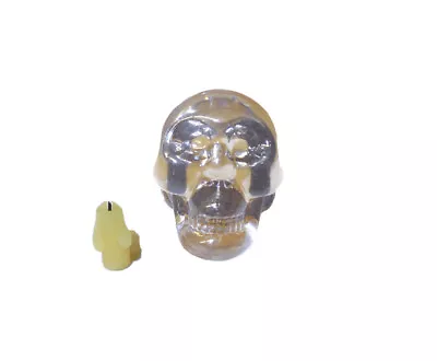 Dollhouse Large Faux Crystal Halloween Skull With Candle Haunted House Miniature • $3.95