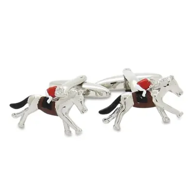 Racing Horses With Jockey (Colour) Cufflinks • £24.27