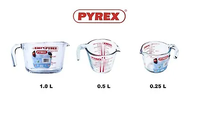 £9.89 • Buy Pyrex Classic Measuring Jug Heat Resistant Glassware Oven Safe 1.0L 0.5L 0.25L
