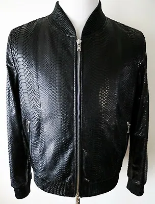 $13450 FREDO FERRUCCI Black 100% Genuine Python Leather Jacket Size 62 Euro 5XL • $2995