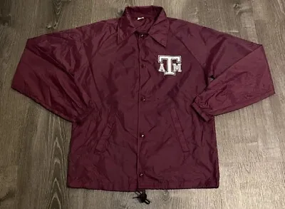 Vintage 90s College Jacket—Texas A&M Aggies Windbreaker—Raincoat Slicker—Small L • $30