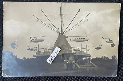 C1904  Hiram Maxim's Captive Flying Machine Fairground Ride RP Postcard • £5.99