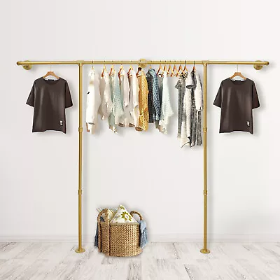 Metal Clothes Rail Stand Hanging Storage Shelf Bedroom Garment Rack Heavy Duty • $52.25