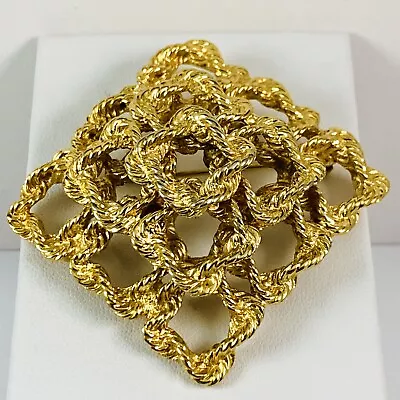 Vintage MONET Signed Large Gold Tone Brooch Estate Pin • $29.99