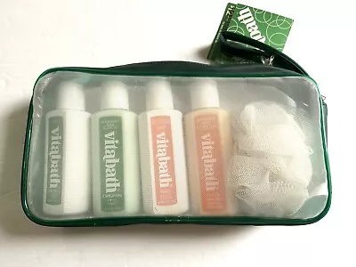 VitaBath Original Spring Green And Peach Body Wash & Lotion + Sponge 5 Piece Set • $24.99