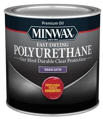 New Minwax 23010 1/2 Pt Clear Warm Satin Oil Based Fast Dry Polyurethane 7995723 • $9.49