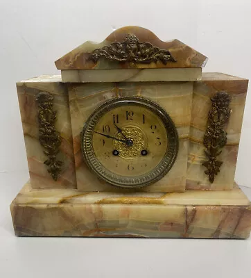 Vintage Antique French Japy Freres Marble Mantle Clock George H Ford New Haven • $149.99