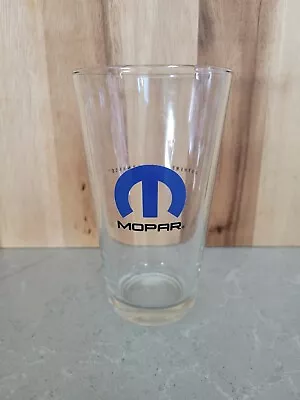 Mopar Logo Drinking Glass 16oz Clear Glass With Blue Logo • $8.95