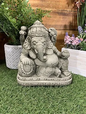 £27.30 • Buy Stone Garden Laying Reclining Ganesh Elephant God Buddha Statue Ornament 
