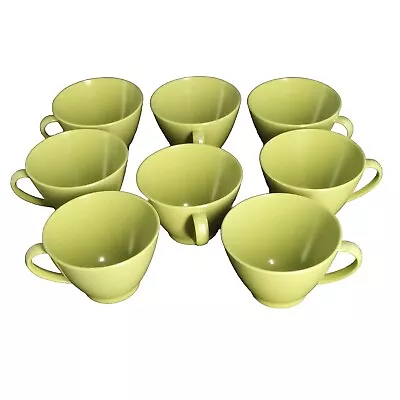 8 Melamine Coffee Cups Vintage Avocado Olive Green Melmac Lenotex Camping Dishes • $31.75