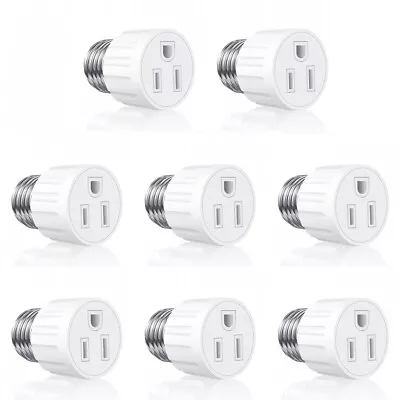 1-8Pcs E26/E27 Light Socket To Plug Adapter 2/3 Prong Light Bulb Outlet Adapter • $19.98