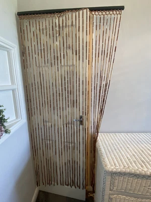 £45 • Buy Vintage Wooden Beaded Door Curtain 1970's Tassel Retro Boho