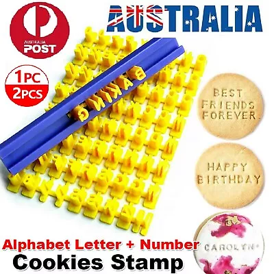 Alphabet Number Letter Cookies Stamp Mold Embosser Cutter For Fondant Cake Decor • $14.99