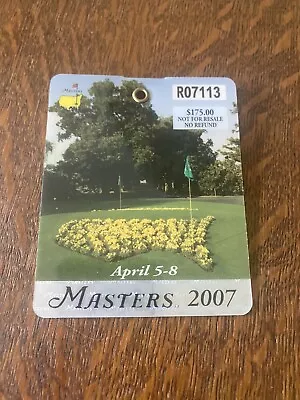 2007 Masters Series Badge. Zack Johnson Winner. • $35