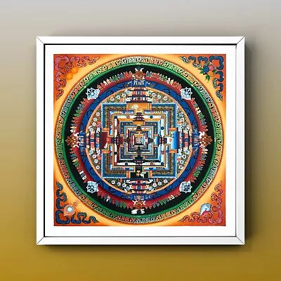 Handmade Kalachakra Mandala Thangka Painting Art On Cotton Canvas From Nepal • $128.70