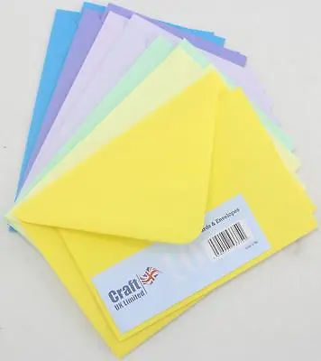 Craft UK Pack Of Blank C6 Cards And Envelopes Spring Colours Easter Crafting Art • £2.99