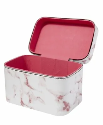 ULTA BEAUT White Pink Marble TRAIN CASE Cosmetic Case Makeup Case NEW • $19.95