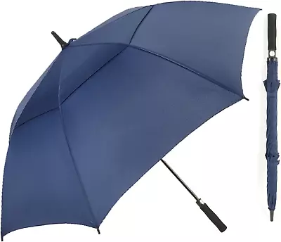 68 Inch Extra Large Automatic Open Golf Umbrella Oversized Vented Double Canopy • $31.99