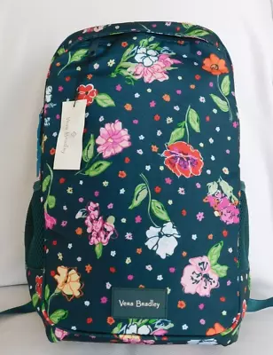 VERA BRADLEY ReActive Grand Backpack Book Bag - Hope Blooms Teal - Green - NWT • $110