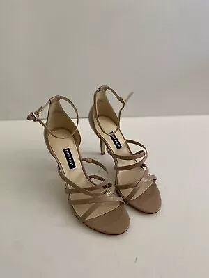 Nine West 7.5 Patent Nude Leather Strappy Heels • $59.25