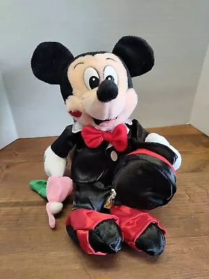 Vintage Disneyland Disney World Valentine Mickey Mouse 9” Bean Plush New W Tags • $14.40